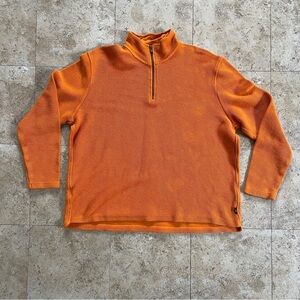 Ted Baker London men’s Millom orange quarter zip cotton sweatshirt